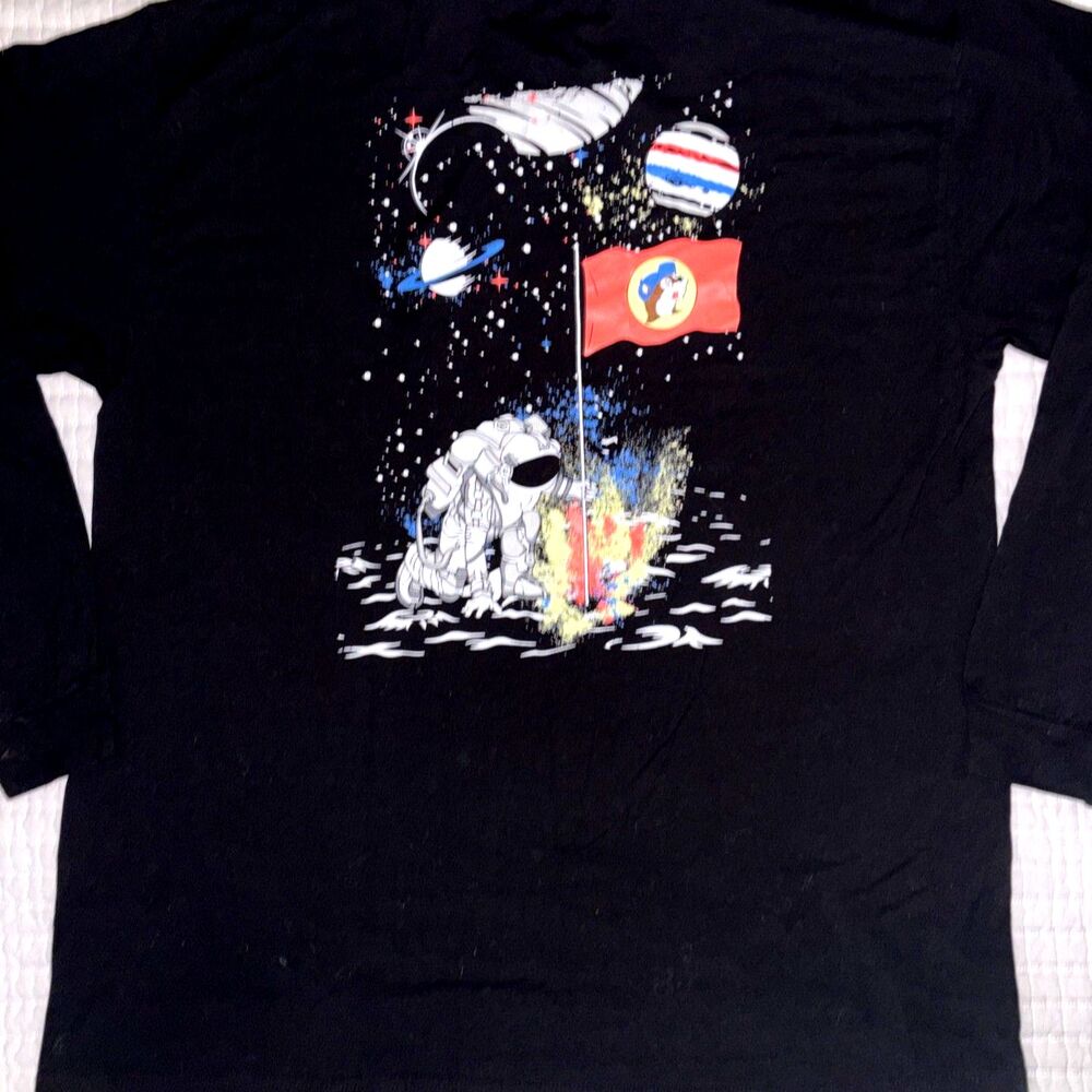 Buc-ees Astronaut Space Moon Long Sleeve T-Shirt Bucees Mens 2XL